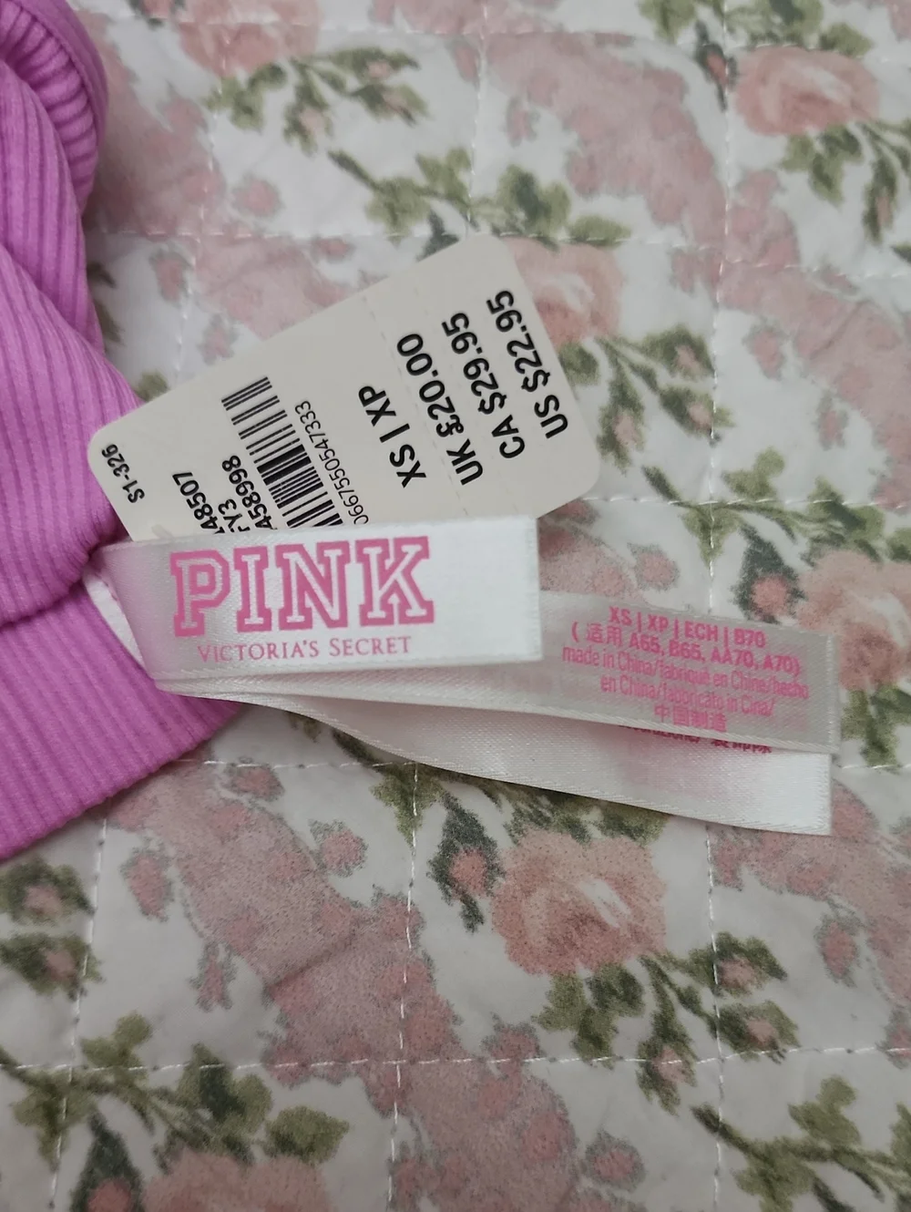NWT PINK Victoria's Secret Ribbed Bralette in Lavender Pink XS XP